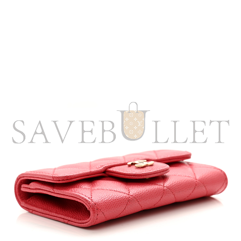 CHANEL CAVIAR QUILTED FLAP CARD HOLDER PINK AP0214 (11.3*7.5*2.5cm)